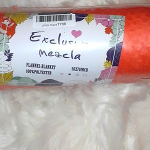 NWT Orange Flannel Throw Blanket 50 x 70